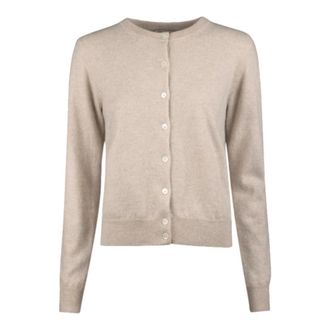 Stenströms Cardigans, female, Beige, Size: XL Cashmere Cardigan with Pearl Buttons