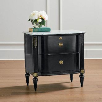 Frontgate Regency Bow Front Nightstand - Deep Teal, Teal, Individual - Frontgate