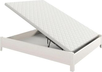 Colchones Aznar Canapé Abatible Arcón de madera con patas y tirador embutido altura 34 cm 90x182 cm - Blanco Nieve