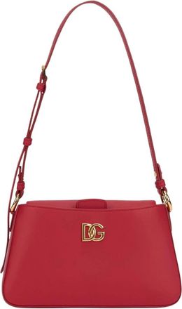 Dolce & Gabbana Logo Schoudertas - Dames - Tassen - Rood - Maat: ONE Size Leer