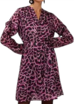 Esqualo Feather Flow Mini Dress In Fuchsia