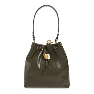 Balmain Backpacks, female, Green, Size: ONE SIZE Pulse Calfskin Leather Backpack