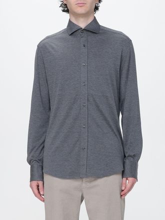 Brunello Cucinelli Camicia slim fit in cotone e seta con collo francese