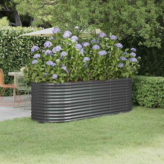 vidaXL Jardinera Arriate Acero Galvanizado Antracita 224x80x68 Cm Vidaxl