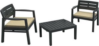 Dmora Conjunto de salón exterior antracita 63x58h74 cm