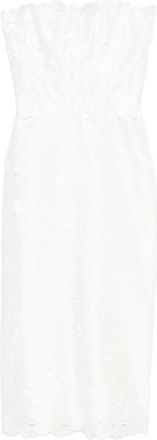 Costarellos Lace Strapless Midi Dress