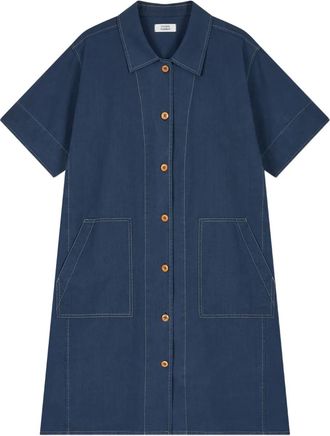 STUDIO TOMBOY denim button-up midi dress - Blue