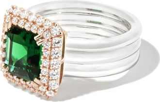 Hatton Labs Sterling Silver Halo Ring - Mens - Sterling Silver/18kt Gold Plated Silver