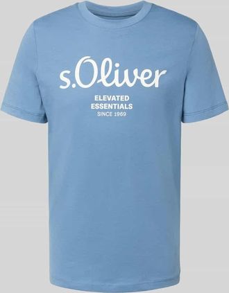 s.Oliver Red Label Regular Fit T-Shirt aus reiner Baumwolle in Rauchblau, Größe M