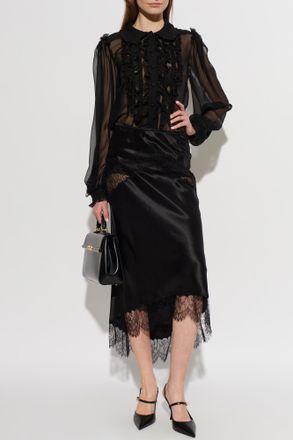 Dolce & Gabbana Silk Shirt, Womens, Black