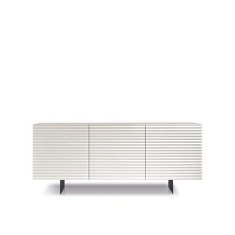 MondoViro Aparador de madera blanca con 3 puertas 180x50 cm 80h