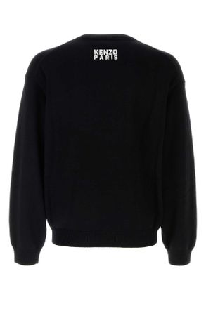Kenzo Mens Black Wool Blend Sweater Exterior: Cotton Maglieria
