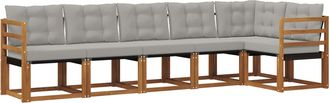 vidaXL Conjunto De Sof&aacute;s De Exterior 6 Uds. Gris Natural Y Claro Vidaxl