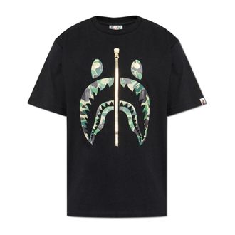 A Bathing Ape A Bathing APE - T-shirt met logo - Heren - Tops - Zwart - Maat: XL Katoen