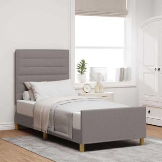 vidaXL Letto in Tessuto Tortora 90x190 cm di vidaXL