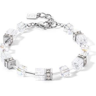 Coeur de Lion Geocube Iconic Nature Bracelet in Silver White at Nordstrom, Size 8.75