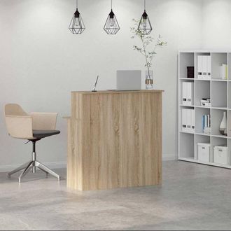 Berkfield Home Reception Desk Sonoma Oak 100x50x103.5 cm Engineered Wood in Light Oak