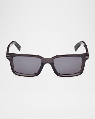 Ermenegildo Zegna Men & apos;s Rectangle Acetate Sunglasses
