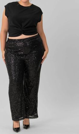 Tanya Taylor Rosalie Crew Neck Crop Top - Plus In Black