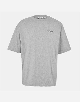 Off-white Mens Oversize Fit Crew Neck Short Sleeve Boyfriend T-Shirt - Grey - Size: 40
