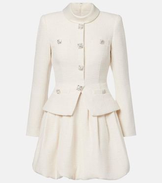 Self Portrait Embellished tweed minidress