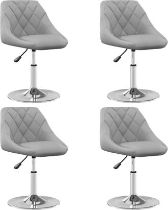 vidaXL Sillas De Comedor Giratorias 4 Unidades Terciopelo Gris Claro Vidaxl