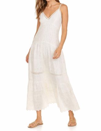 LoveShackFancy Weston Silk Dress In White/ivory