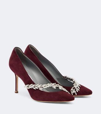 Balenciaga x Manolo Blahnik embellished suede pumps