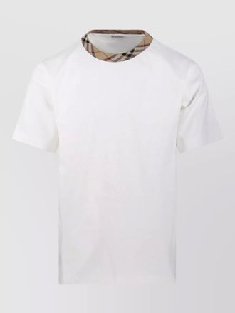 Burberry ryan check collar crew neck t shirt