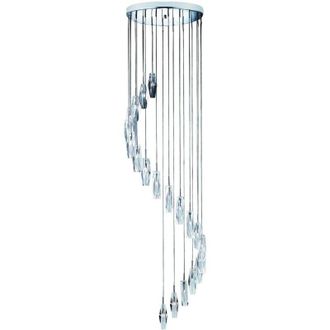 Searchlight Sculptured Ice - Colgante De Racimo En Espiral De 20 Luces Cromado, K9 Glass Twenty, Bombilla G4 - Searchlight