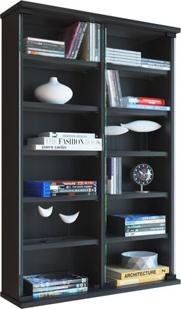 ebuy24 Ebuy24 - Vcm Wood Cd Dvd Wall Shelf / Wall Display Cabinet Estuche Con 2 Puertas De Vidrio De Seguridad Esg. Dimensiones: Al. 92 X An. 60 X P. 18 Cm 1