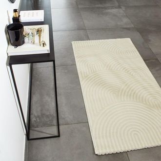 Nazar Rugs Arco de alfombra en relieve crema - 80x150