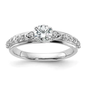 Diamond2Deal 10k White Gold Lab Grown Diamond Engagement Ring 3/4Ct Clarity- VS Color- G-H