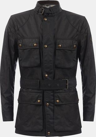 Belstaff Mens Waxed Cotton Trailmaster Jacket - Black - Size: 46/Regular