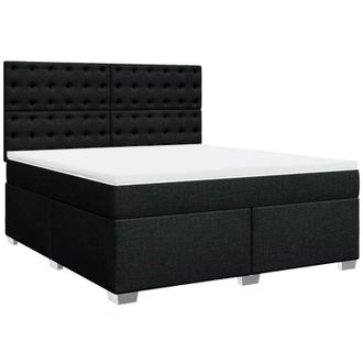 vidaXL Vidaxl - Cama Box Spring Con Colch&oacute;n Tela Negro 180x200 Cm