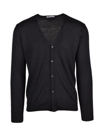 Daniele Alessandrini Charcoal Wool-Blend Cardigan