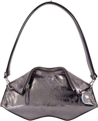 Alexander McQueen Leather Clutch Silver
