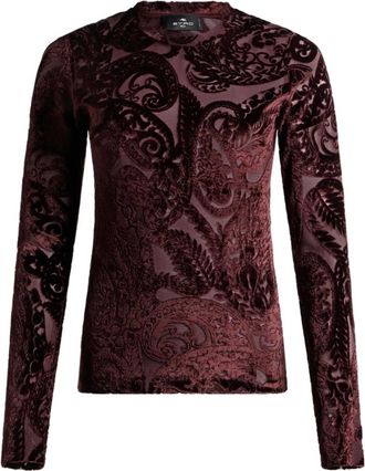 Etro Top con stampa paisley jacquard - Marrone