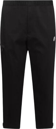 Moncler Rechttoe-rechtan Logo-Applicatie Gabardine Broek - Heren - Straight fit broeken - Zwart - M - Katoen - Broeken