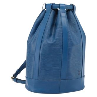 Louis Vuitton Randonnee Epi Leather Blue Leather Backpack Bag (Pre-Owned)