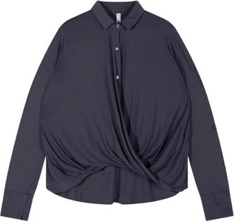 10 Days Overhemden, Dames, Blauw, S, Katoen, Cross-Front Blouse