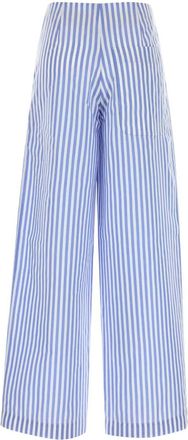 Philosophy di Lorenzo Serafini Womens Striped Poplin Trousers Blue Polyester Cotton