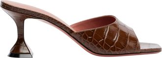 Amina Muaddi Lupita Slipper - Dames - Muiltjes - Bruin - 37 EU - Leer - Schoenen