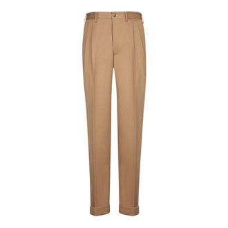 Dell'Oglio Straight Trousers, male, Beige, Size: S Beige Tailored Trousers for Men
