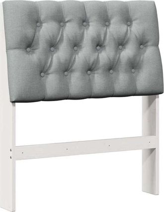 vidaXL Upholstered Headboard Light Grey 75 cm Solid Pine Wood vidaXL
