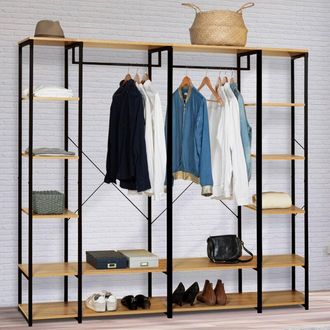 IDMarket Armario Modular Estanter&iacute;a Doble L. 180 Cm Detroit Dise&ntilde;o Industrial