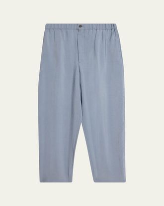 Giorgio Armani Mens Silk Wide-Leg Trousers