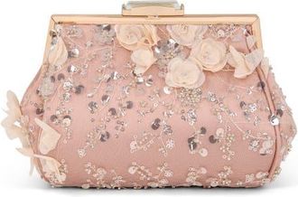 Badgley Mischka Bea Couture Pouch Clutch in English Rose at Nordstrom, Size Small