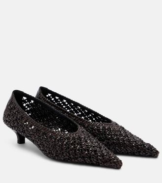 Toteme Sharp woven leather pumps