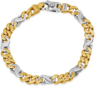 Pompeii3 Mens S Shape Figaro Link 14k Gold (37gram) or Platinum (59gram) 8mm Bracelet 8.5